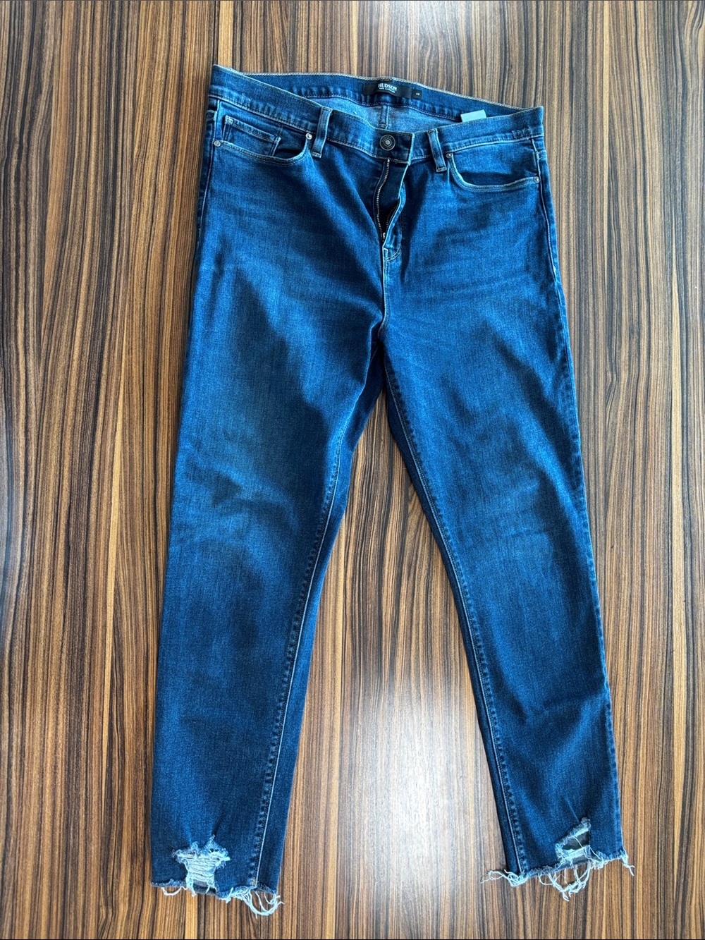 Hudson Jeans Indigo Skinny with Raw Hem Distress